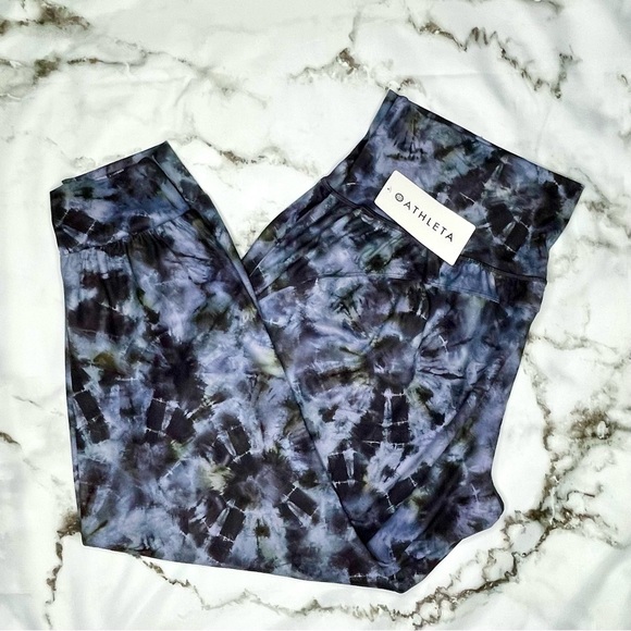 NWT Athleta Salutation Printed Jogger 2X Blue tie dye - Picture 2 of 9